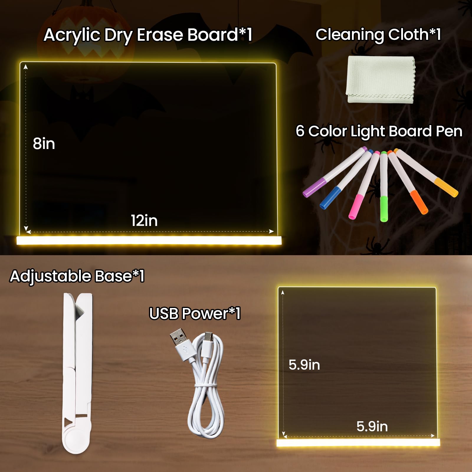 Amazon | LEDノートボード カラー付き アクリル ドライイレースボード