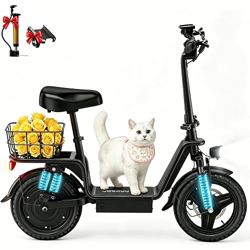 INSDRGN Peak 1800W Motor Electric Scooter with Seat for Adults, 42 Miles Range eScooter, 48V 16Ah Li Battery, 20MPH Foldable Commuter E-Scooter with Basket, Max 330LBS, UL2272 Certified, C14 MAX