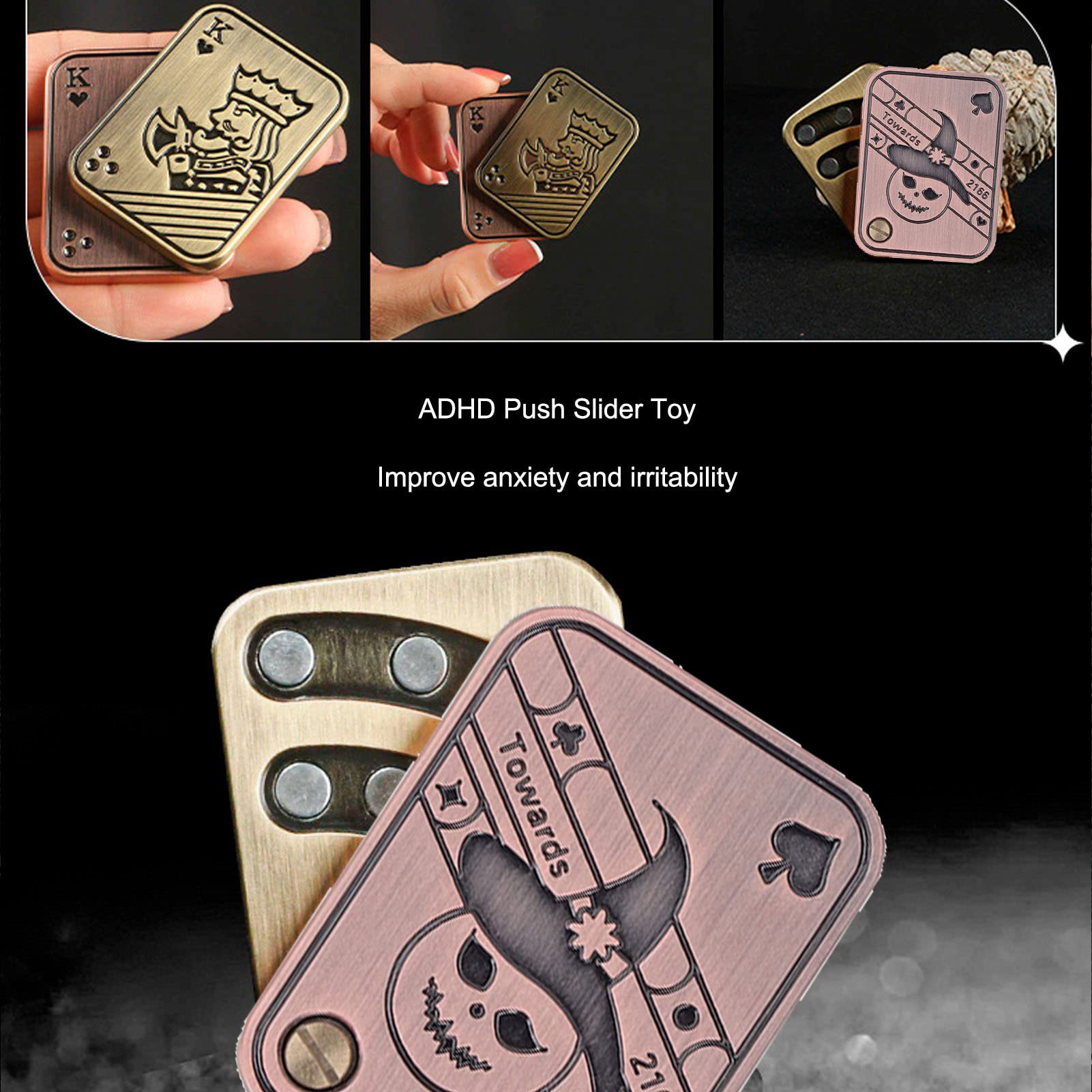 Poker Fidget Slider Toy MLRUQRX - Jouet Magnétique Anti-Stress Métal Pour Autisme TDAH