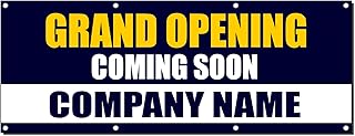 Grand Opening Coming Soon Custom Company Name Banner Sign 2' X 4' /W 4 Grommets