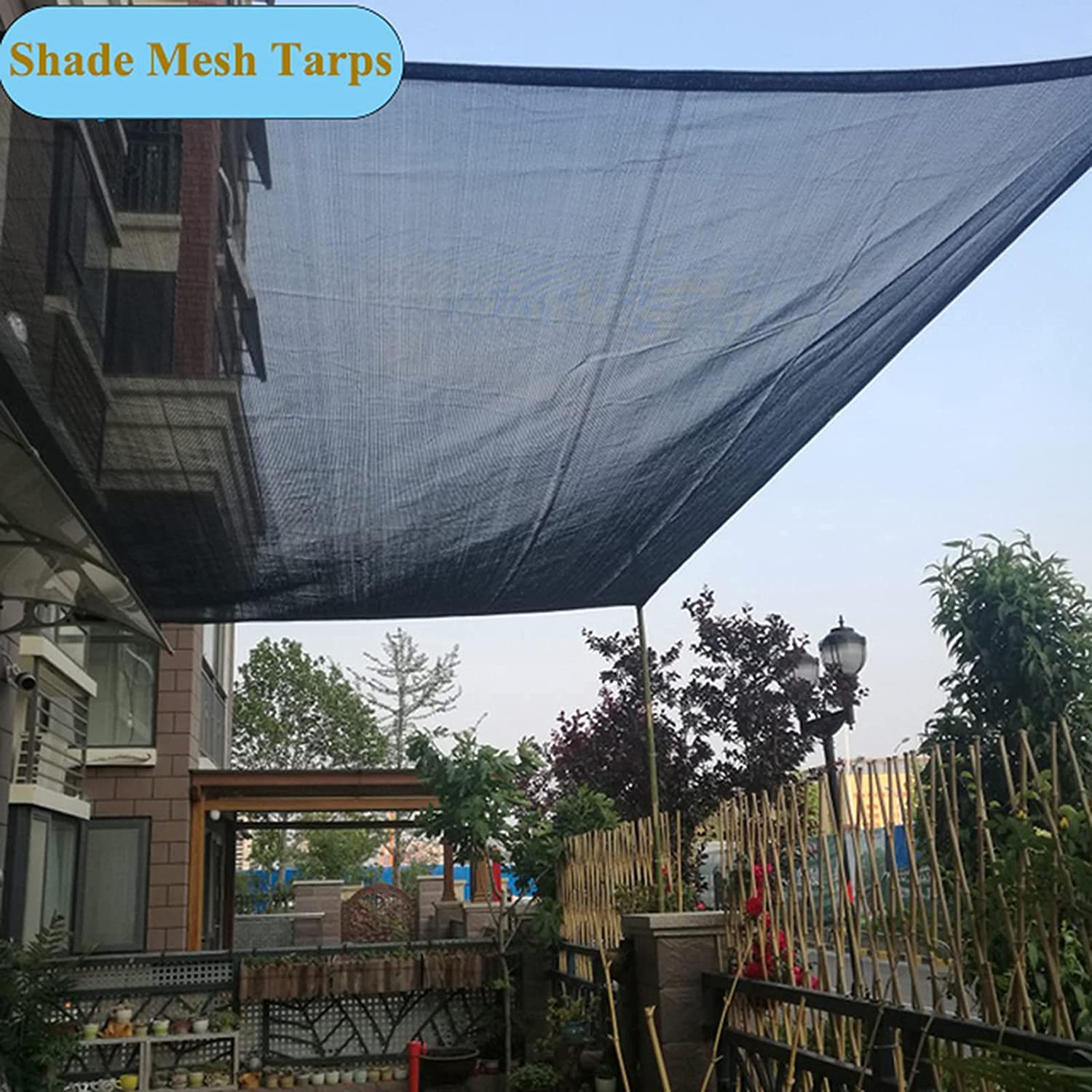 ZZYE Sonnensegel Treibhausschatten Netto Gartennetz, Sonnenschutztuch 70% Sunblock Schwarz, Sonnenschirmnetz mit Tüllen, für Gartenanlagen Schattierungsnetz (Color : Black, Size : 4x10m/13x33ft)
