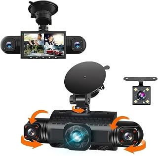 4 Channel FHD Dash Cam, 360° Full Coverage 1080P,Left Right Dash Camera for Cars,Night Vision with 8 IR LEDs, G-Sensor, Collision Detection (4 Channel Set)