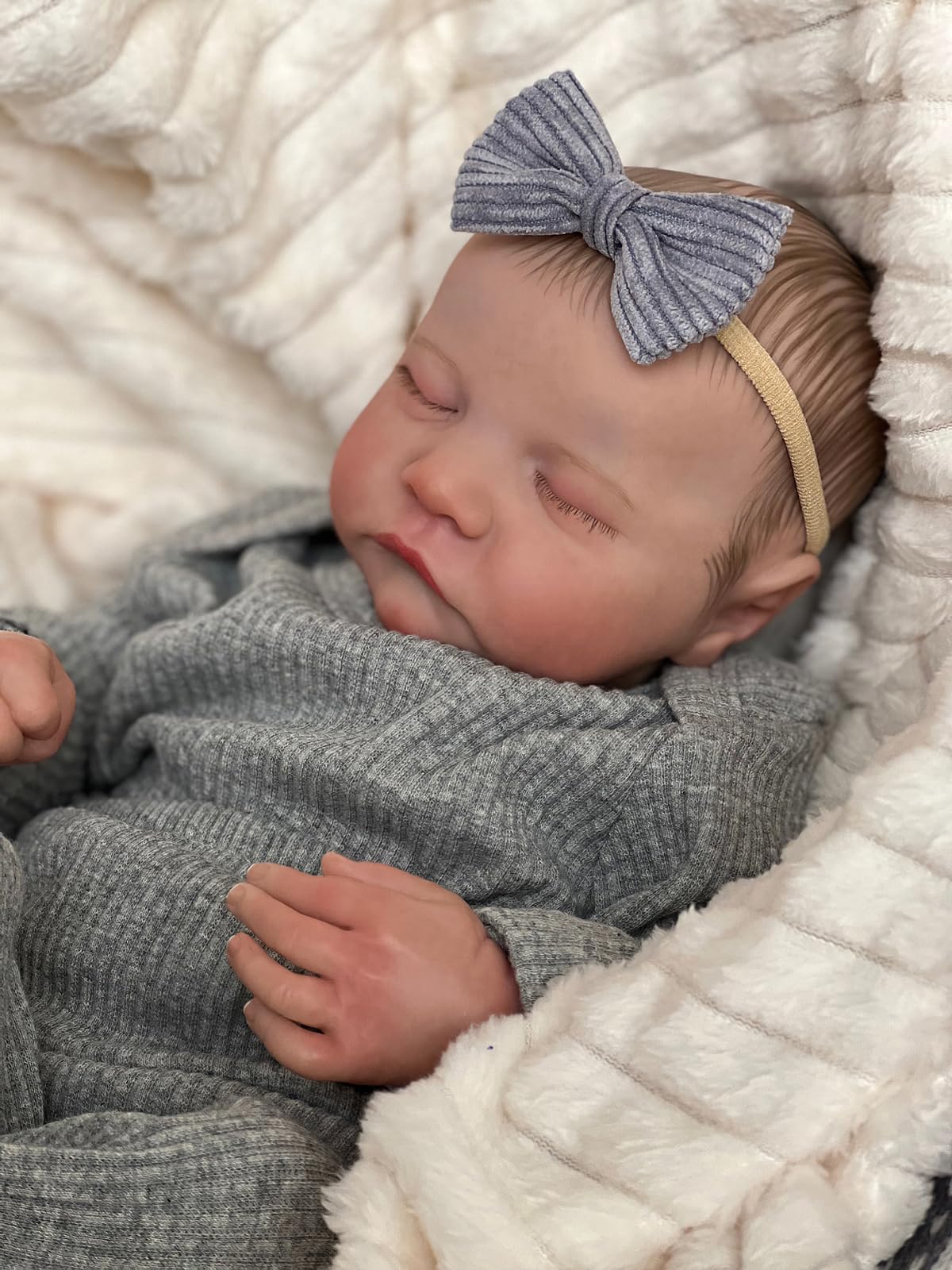 MineeQu 19 cali Premie Baby Doll Realistyczna odrodzona laleczka bobas Wykonana z silikonu winylu Pełne ciało Anatomicznie poprawne śpiące Nowonarodzone lalki Dziewczyna Wyglądają jak prawdziwe