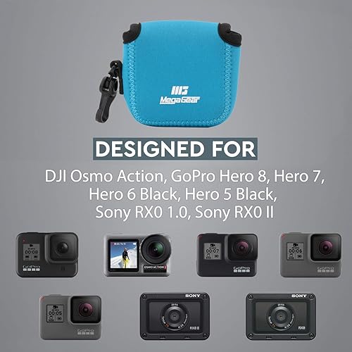 Miniatura 8 de MegaGear Funda de neopreno ultraligera para cámara compatible con DJI Osmo Action, Sony RX0 II, GoPro Hero 7, Sony RX0 1.0, GoPro Hero 5 Black, Hero
