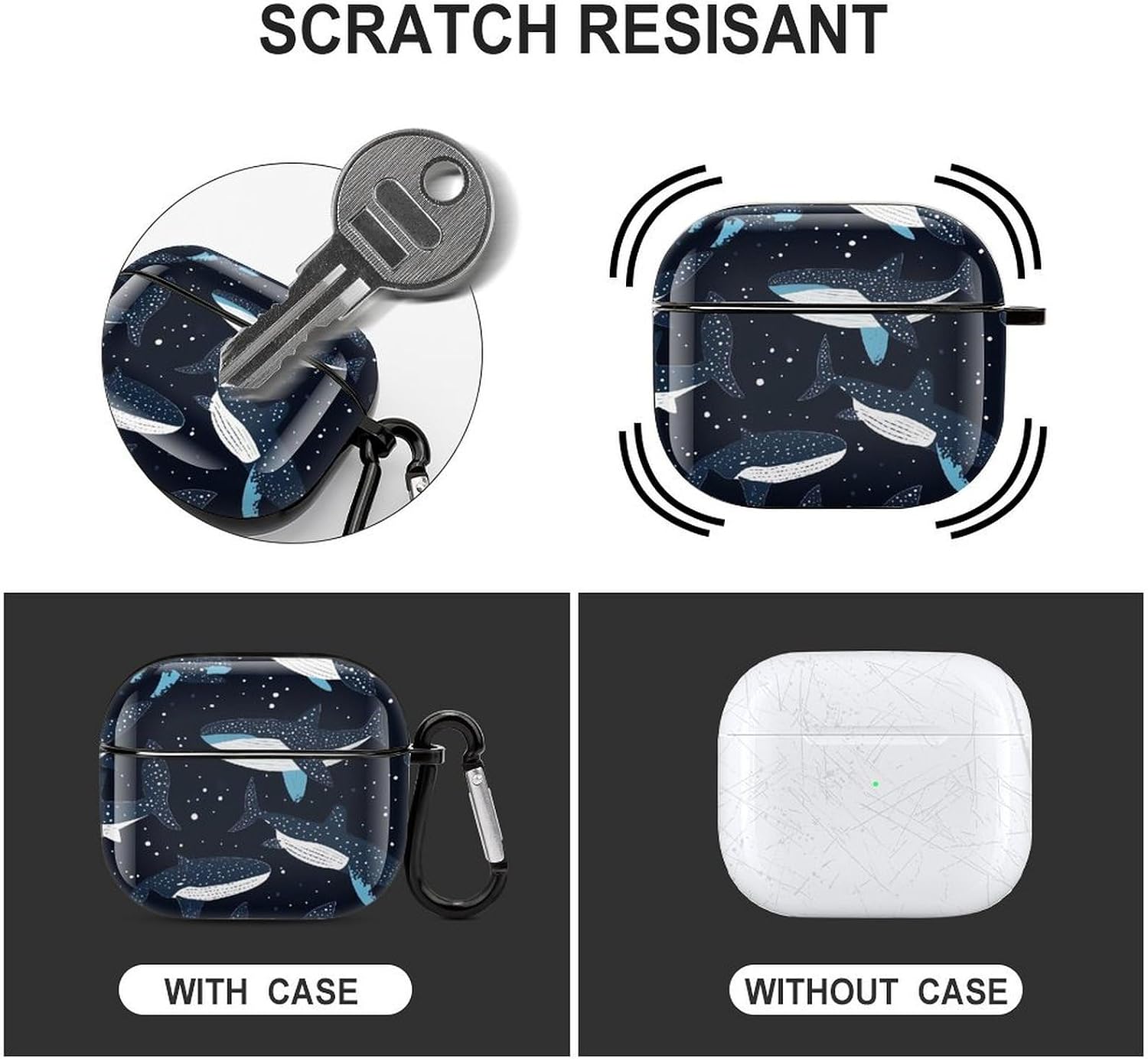 Whale Shark Pattern Funny Earbuds Case for Airpods 3 image 3