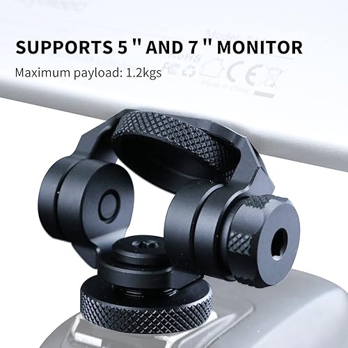 Miniatura 8 de Soporte para monitor de campo con zapata fría para monitor de 5 pulgadas y 7 pulgadas, giratorio e inclinable con montaje de tornillo estándar de 1/4