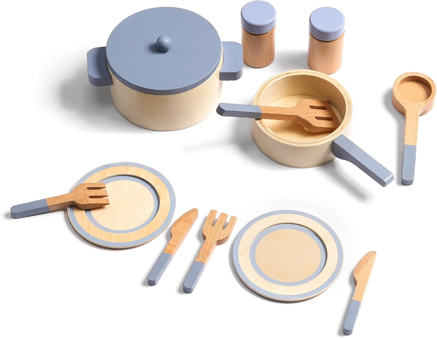 FlameFlash Wooden Play Kitchen Accessories, Montessori