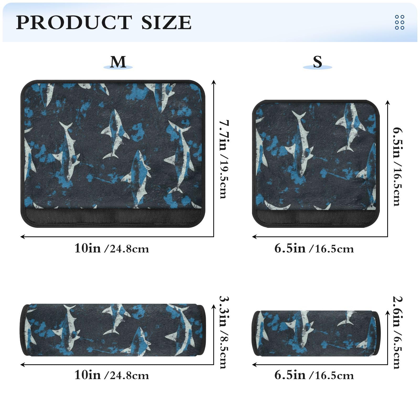 Seat Belt Covers 2 Pack Sharks Car Seat Strap Covers Super Soft Car Seat Neck Cover for Boys Girls Adults Babies M