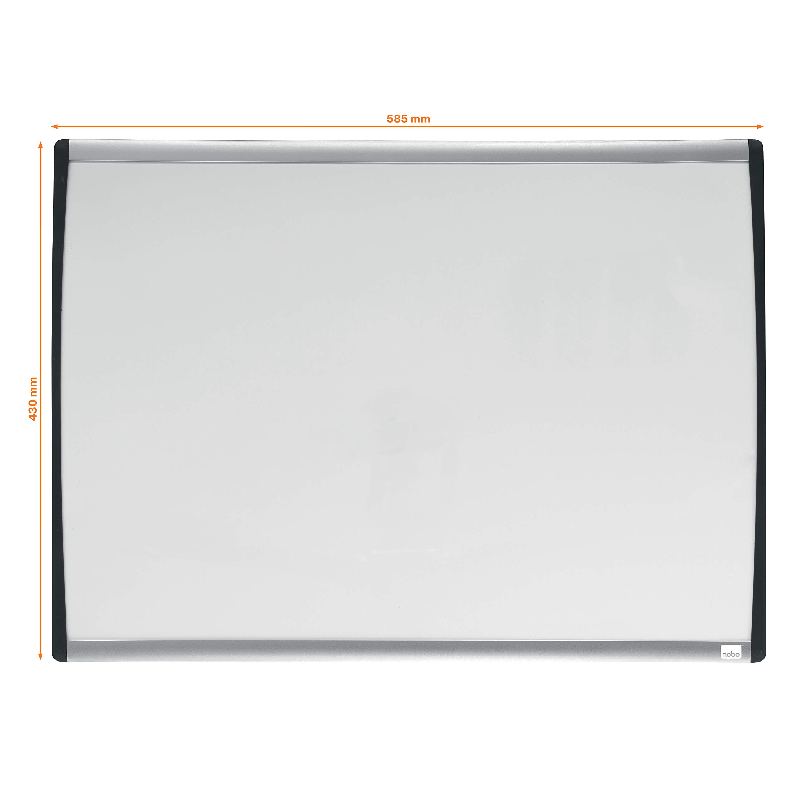 Rexel Magnetic Dry Wipe Personal Whiteboard, 585 x 430 mm, Arched Frame, Includes Marker, Magnets and Fitting Kit, White, 1903783