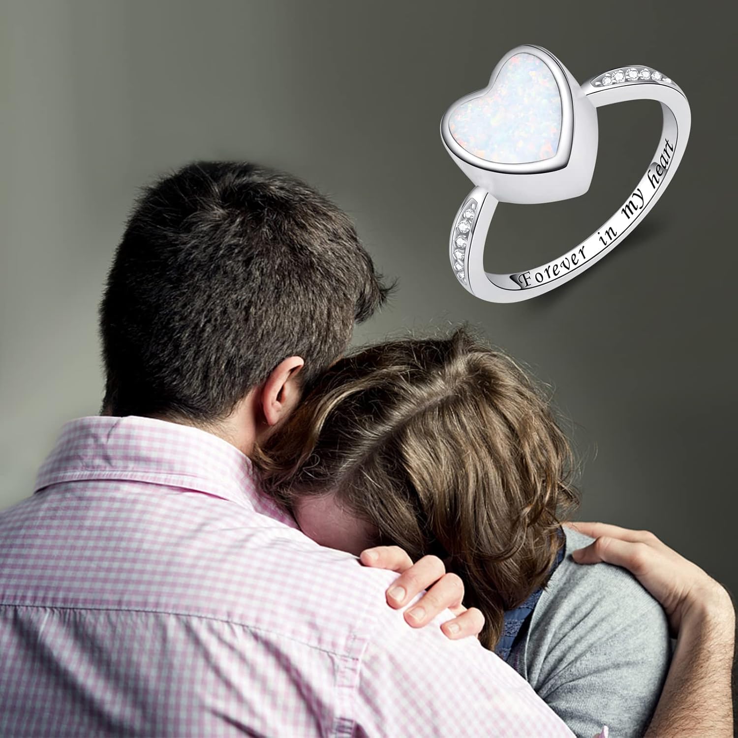 925 Sterling Silver Heart Urn Rings Hold Loved Ones Ashes Cremation Memorial Ring Keepsake Jewelry for Women for Human Ashes - Image 6