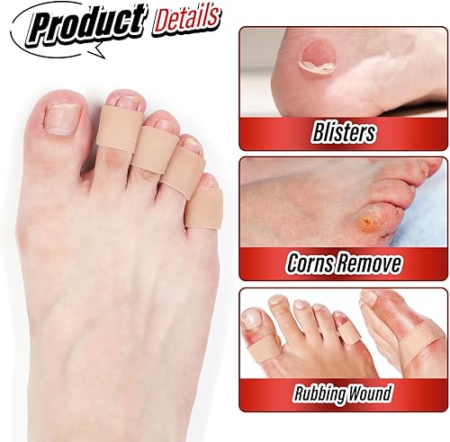 Miniatura 3 de 20 fundas para dedos de los pies, protectores de gel para los dedos de los pies, almohadillas de tubo transpirables, separadores de dedos meñiques