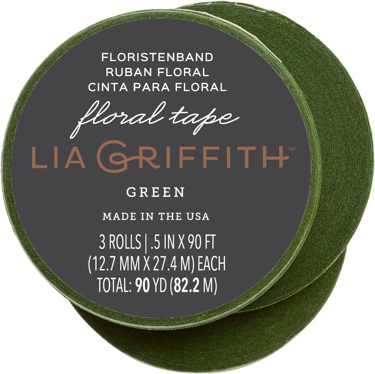 Lia Griffith PLG11025ST Craft Stem Tape, Green, 90 Total Yards, 3 Pack