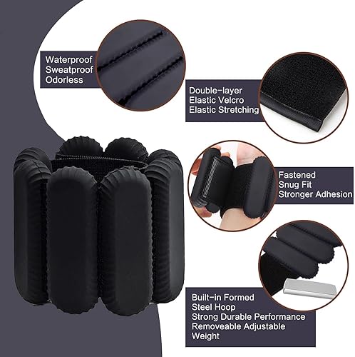 Miniatura 5 de Pilates - Pesas de muñeca y tobillo para mujer, pesas fuertes para brazos y piernas, juego de 2, pesas ajustables para caminar, yoga, baile, barras,