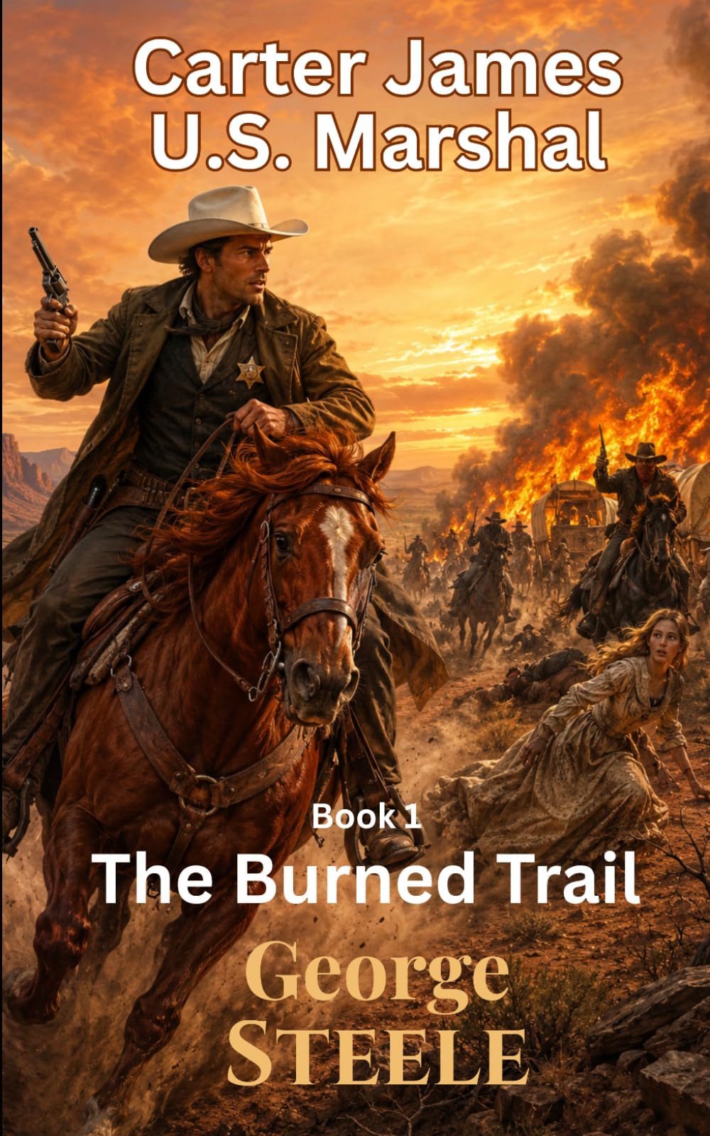 The Burned Trail: Carter James - U.S. Marshal, Book 1, Old West Action & Adventure