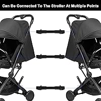 Vista 5 de Conector de cochecito lado a lado, 3 conectores de cochecito gemelos para bebé, universal, individual a doble, se adapta al cochecito paraguas negro