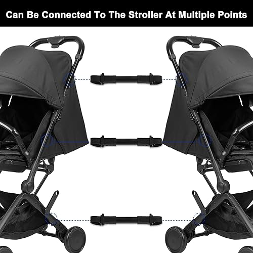 Miniatura 5 de Conector de cochecito lado a lado, 3 piezas de conector de cochecito doble para bebé universal, cochecito individual a doble, se adapta a paraguas