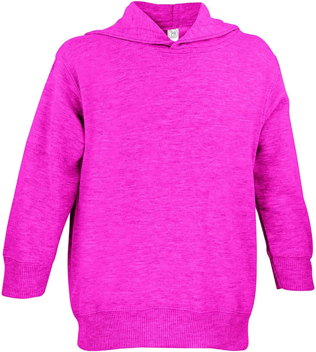RABBIT SKINS Toddler Pockets Fleece Hooded Sweatshirt, Vintage Hot Pink, 4T