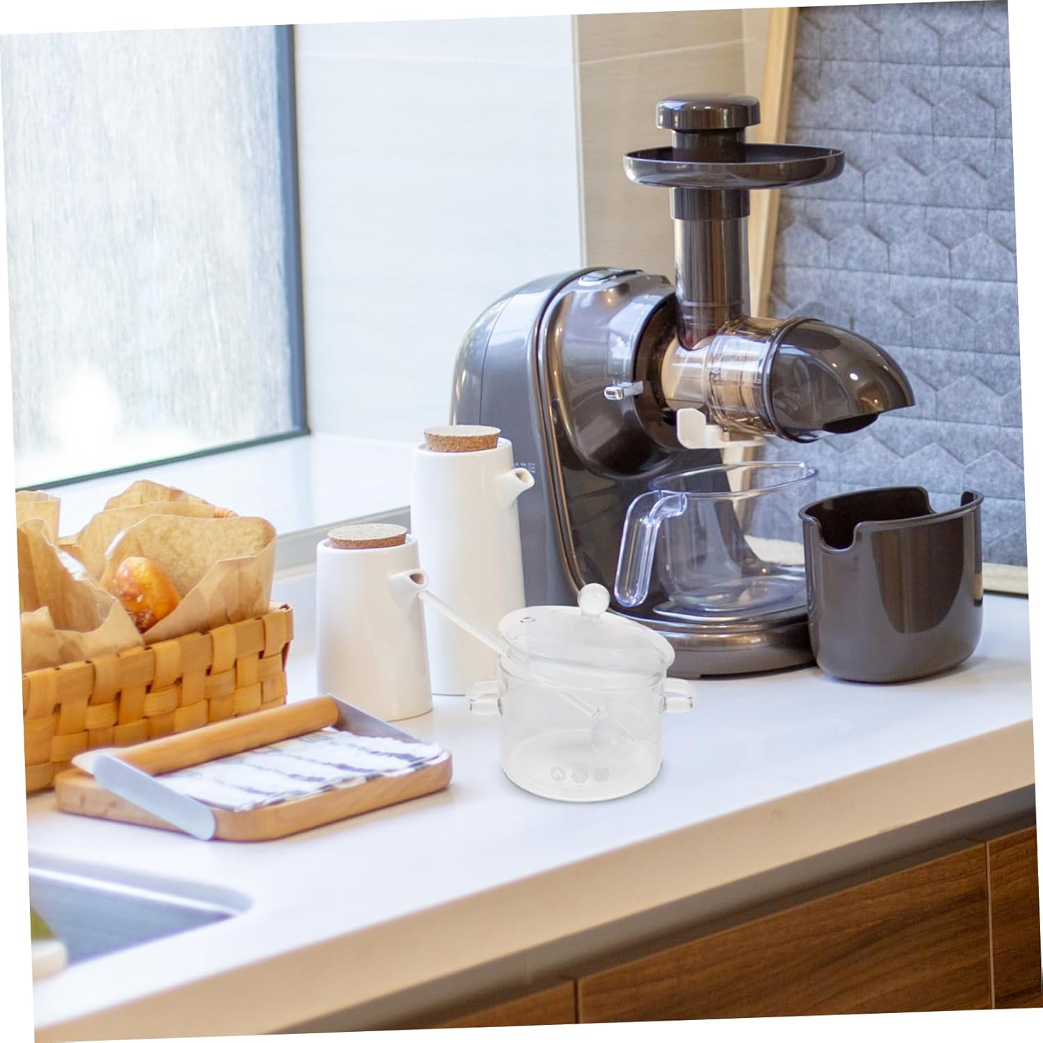 ABOOFAN High Borosilicate Soup Pot Simmer Pot Dual Handle Lid Nonstick Milk Butter Warmer Sauce Pan