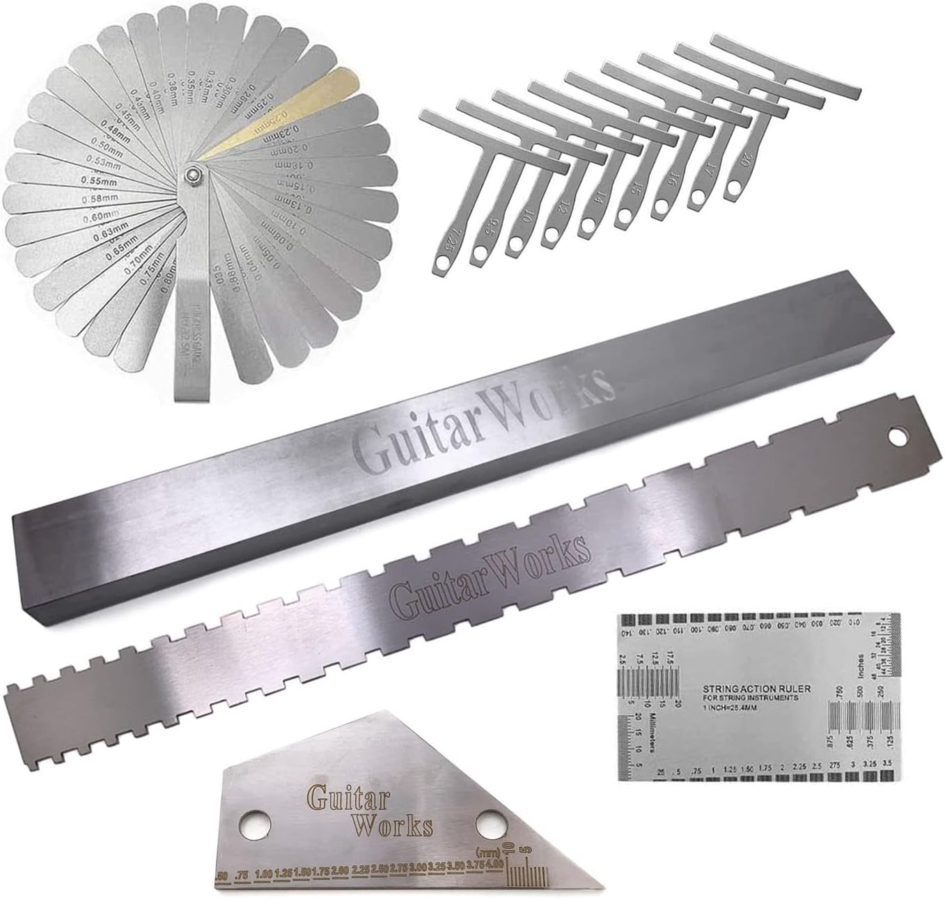 TUOREN 14 Pieces Guitar Luthier Tools Set Guitar Radius