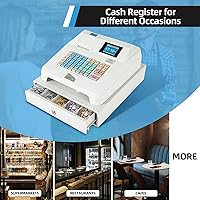 Vista 2 de Caja registradora con sistema POS, caja registradora electrónica con bandeja de efectivo extraíble e impresora térmica, cajón de dinero cuadrado