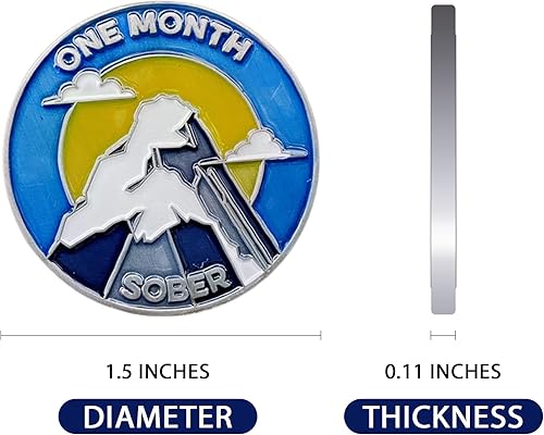 Miniatura 128 de The Achieve Mint Ficha sobria de 13 meses Chip sobrio de trece meses Regalo no AA, medallones no religiosos para hombres y mujeres que celebran