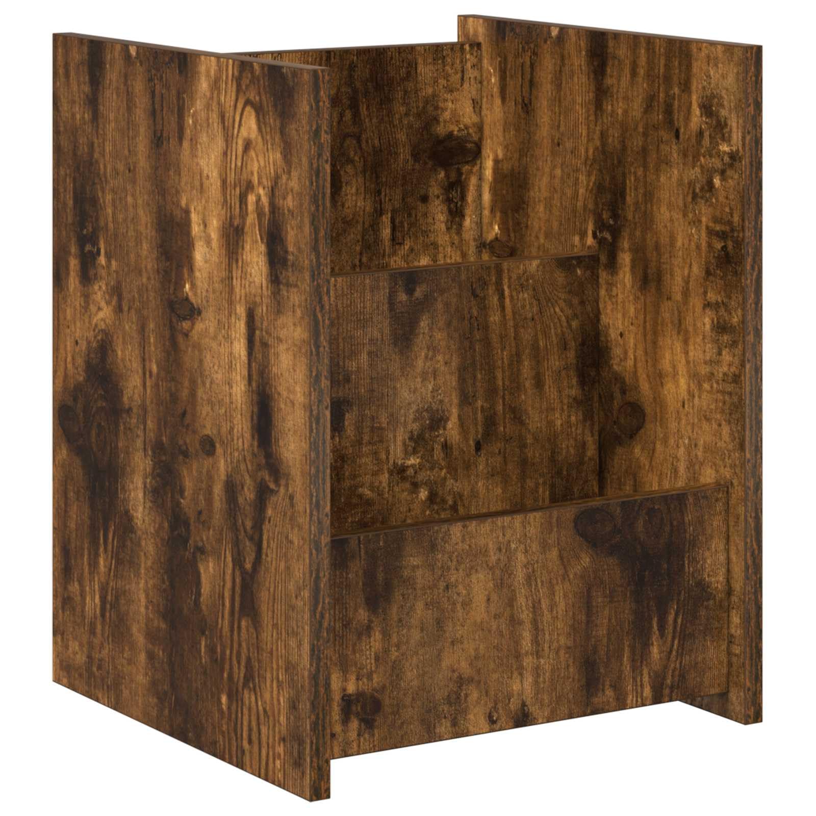 Drewniany stojak na czasopisma Ingenierie 35x35x45 cm Chene Fume | Prostokątny kształt, przechowywanie czasopism, książek, łatwa konserwacja, prosty montaż, do użytku w salonie i biurze