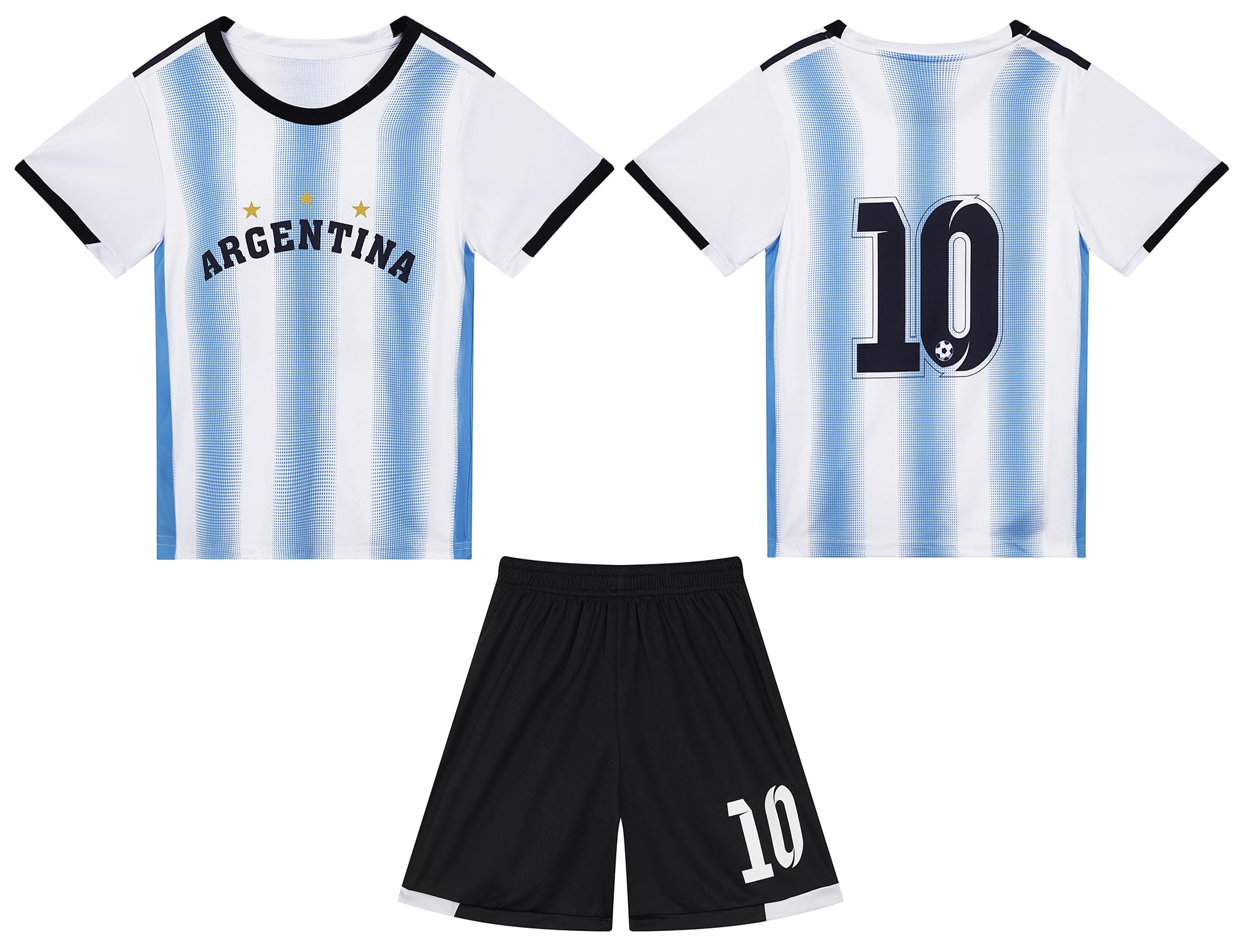 World Cup/Copa America & Argentina Brasil Portugal France Soccer Fan Jerseys for Kids Boys Girls Youth