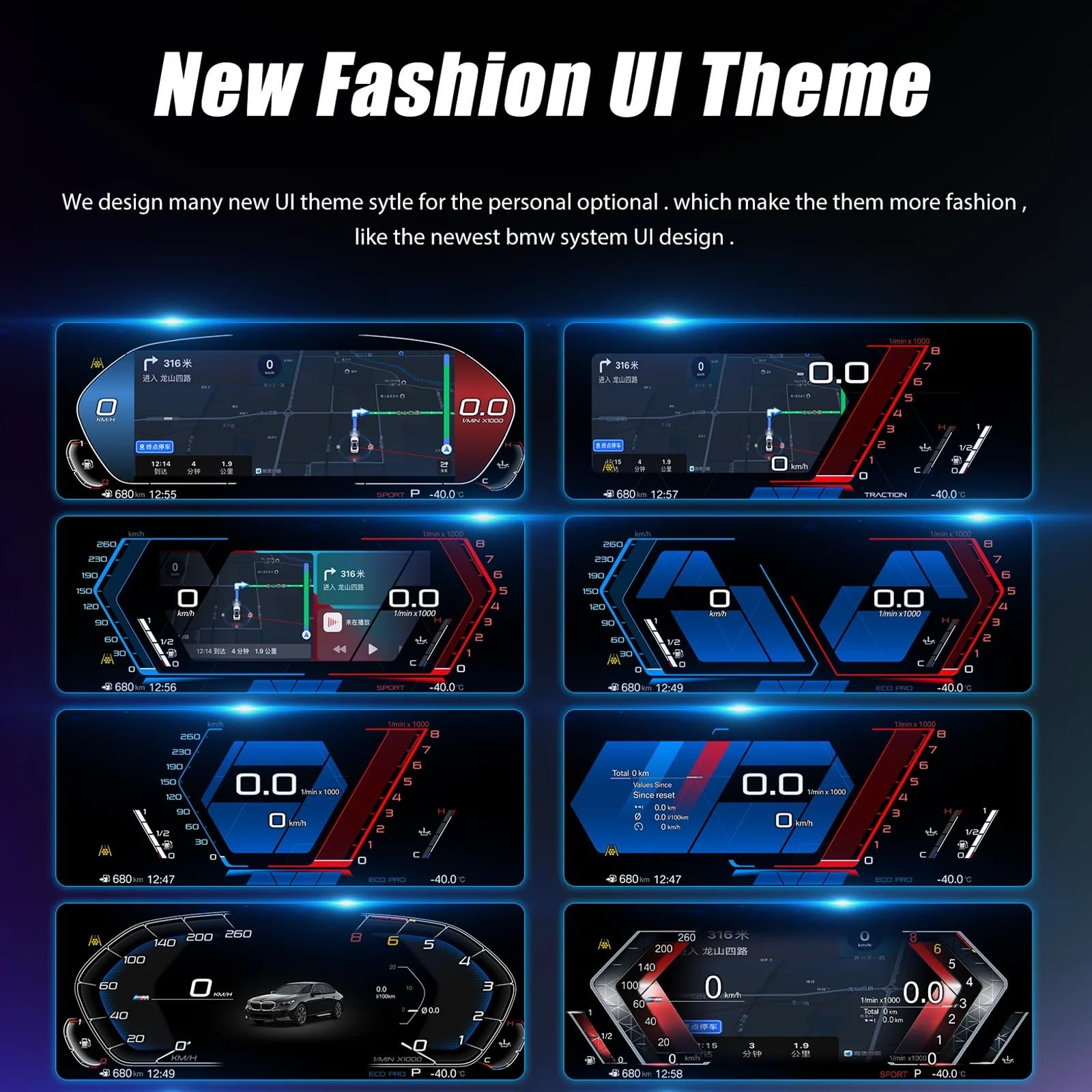 Prędkościomierz cyfrowy 12.3 "1920 * 720 Auto Panel deski rozdzielczej Lcd pasuje do BMW 3 4 serii F30 F31 GT-F34 F32 F33 F36 418D Panel przyrządów