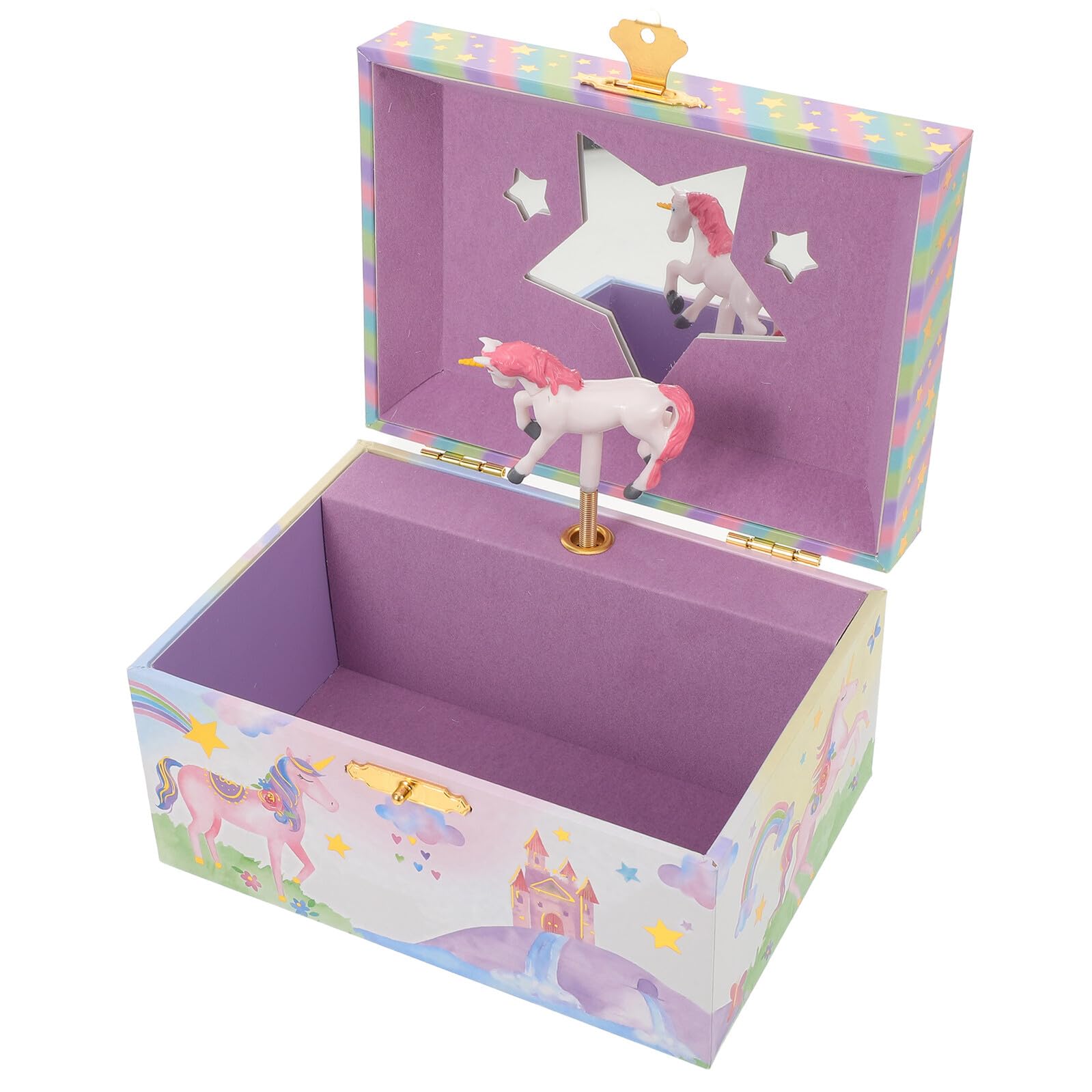 NOLITOY Caja de Música Unicornio para Niña Joyero Musical Multifuncional con Compartimentos Organizadores Estuche para Joyas Infantil Adecuado para Cumpleaños y Ocasiones Obsequios