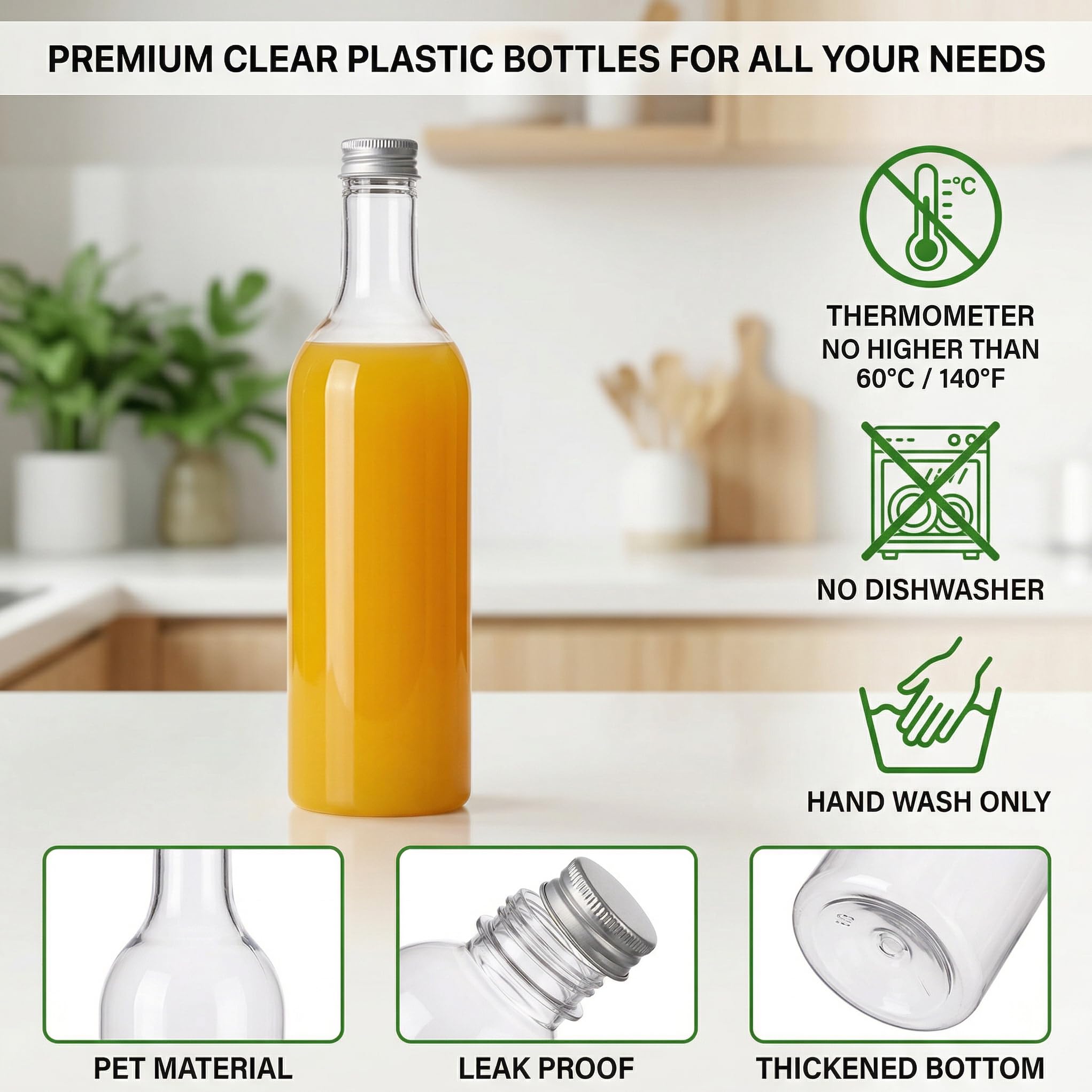 Amazon｜WUWEOT プラスチック製ワインボトル 12個パック 750ml 透明な