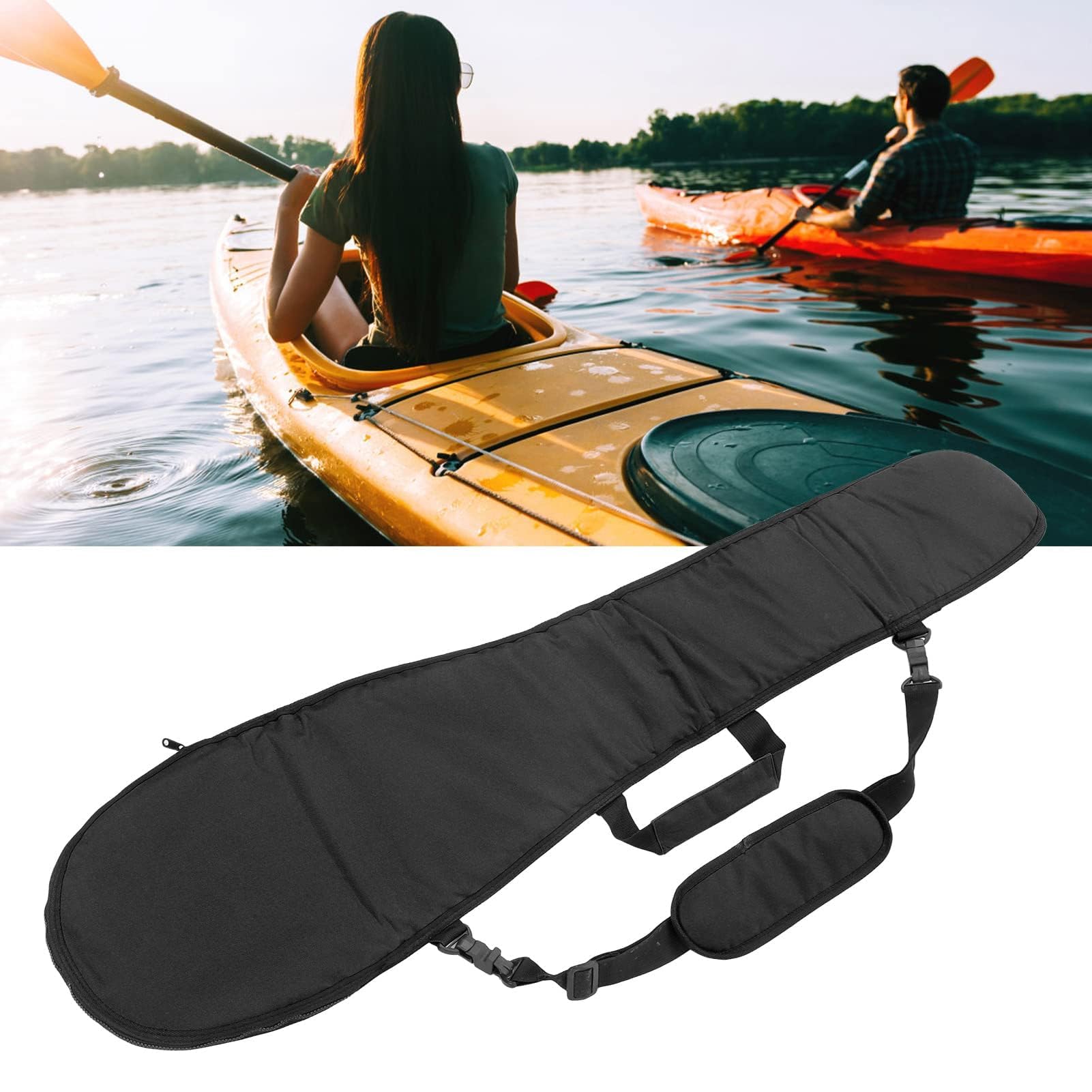 Sac de transport de pagaie, 11,81x50,39 pouces sac de rangement pagaie housse de pochette portable support de pagaie de bateau avec compartiments séparés pour la navigation de plaisance à rames