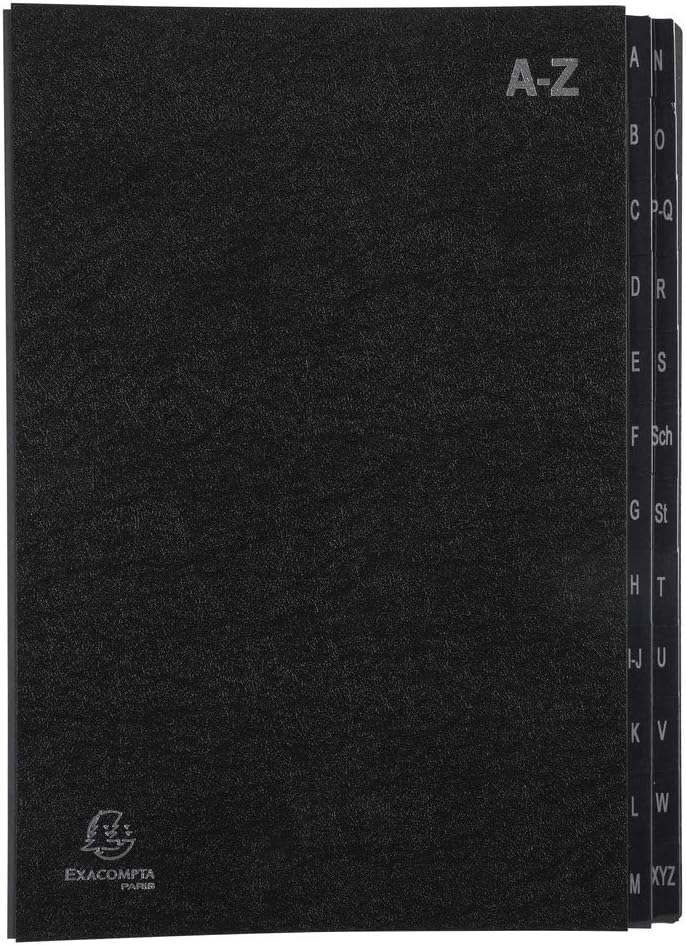 Exacompta Ordonator 57024E Economic Rigid File 24 Alphabetical Compartments 24 x 34 Black