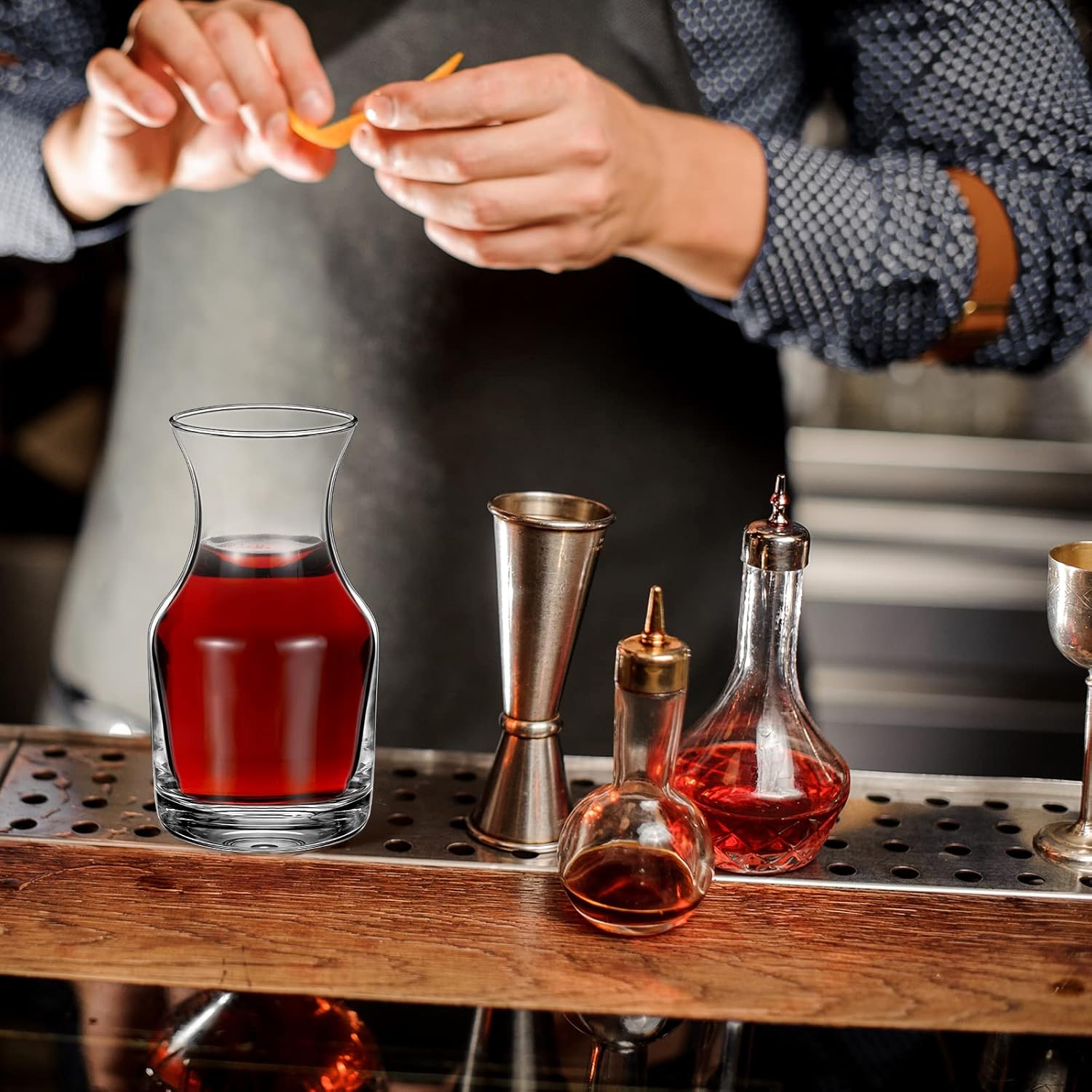 12 Pack Single Serving Wine Carafe Glass Small Mini Carafe Individual Wine Refill Decanter for Dinner Parties Tastings Bars Restaurants (7.7 oz) - Image 6