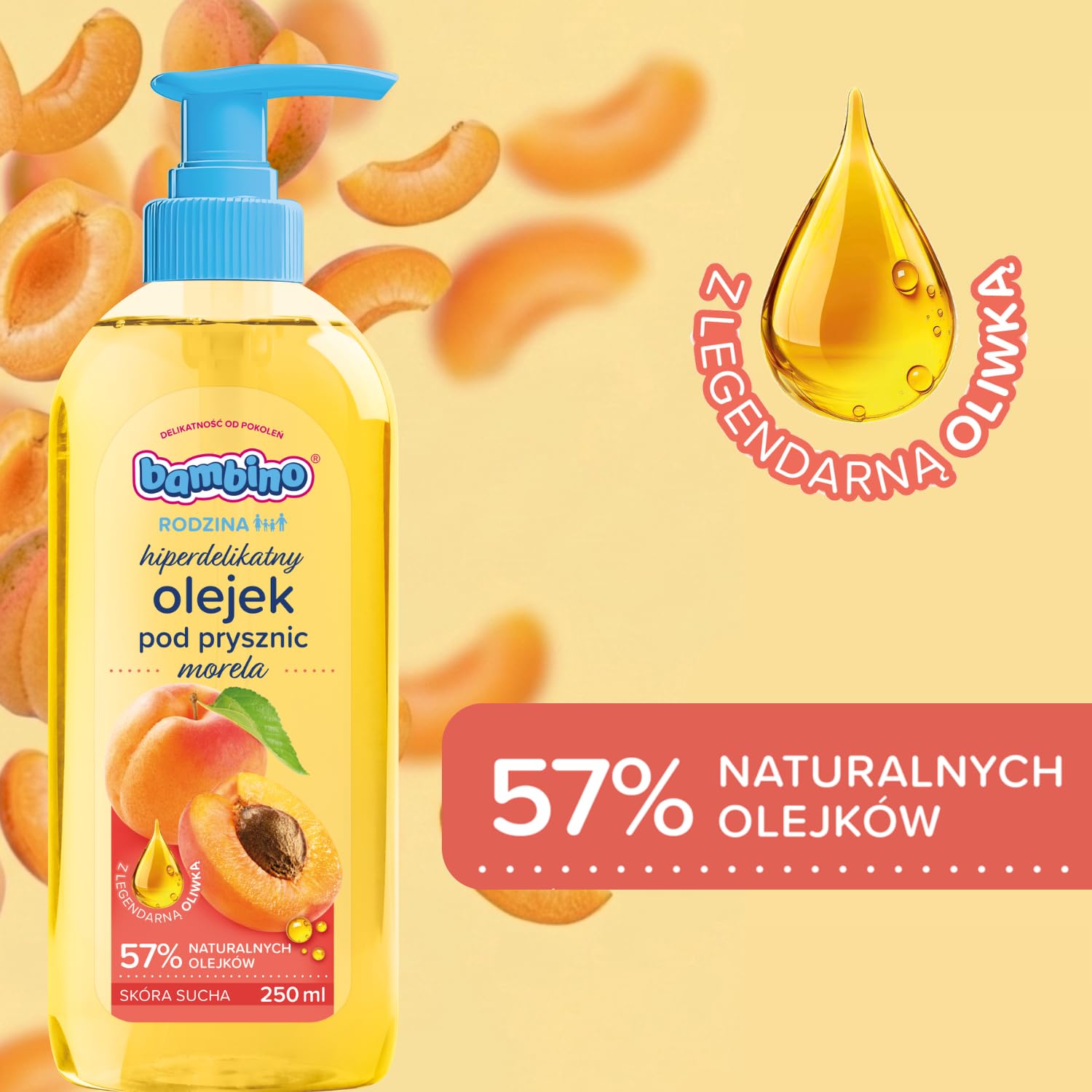 Bambino Rodzina Olejek pod prysznic o zapachu moreli 250 ml