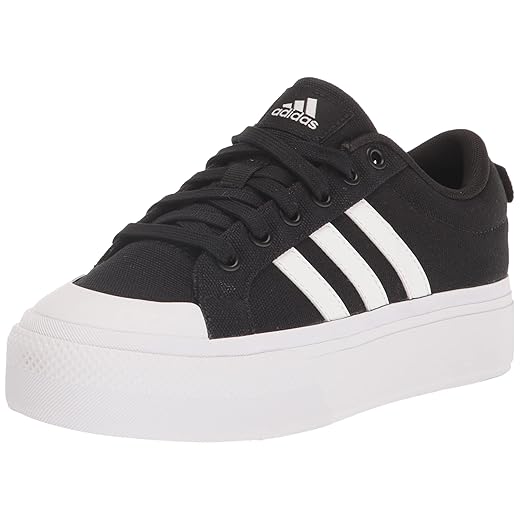 adidas Women's Bravada 2.0 Platform Skate Shoe, Black/White/Black, 7.5