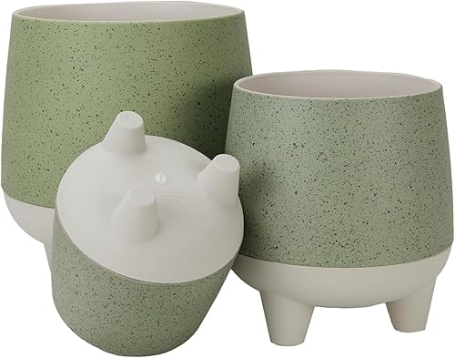 Miniatura 5 de The HC Companies Orion - Maceta de riego automático de 8 pulgadas, maceta de plástico ligera para interiores para hierbas y flores, arcilla apagada