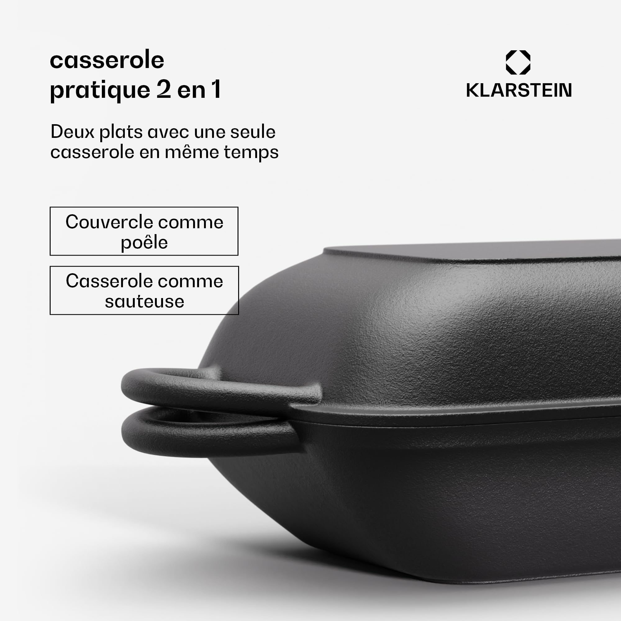 Four Hollandais en Fonte pour la Fabrication du Pain 2-en-1, Marmite et Moule à Pain pour la Cuisson à l'Intérieur et à l'Extérieur, Cloche à Pain en Fonte, Casserole avec Couvercle