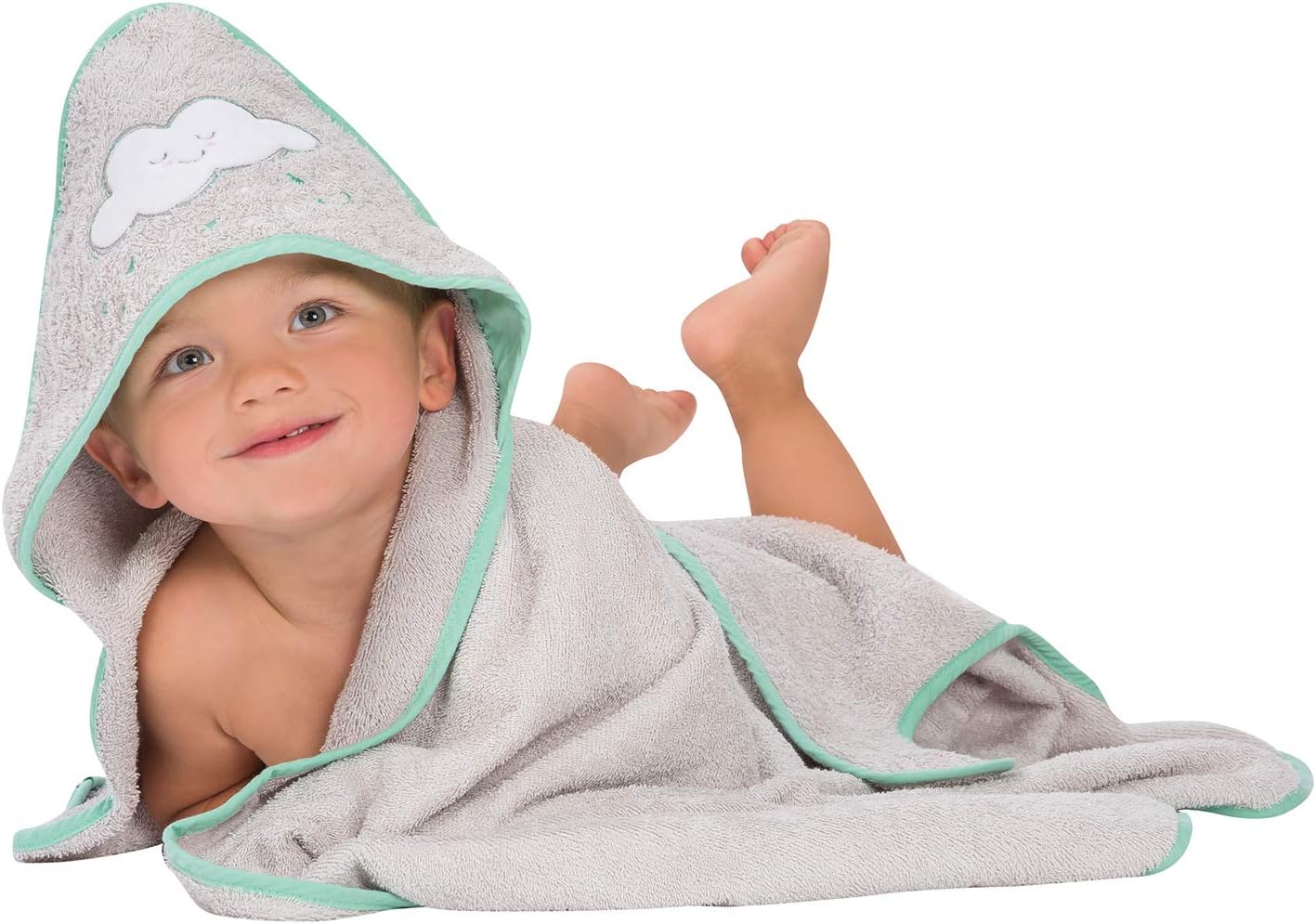 Clevamama Serviette De Bain Bebe Tablier Cape De Bain Pour Bebe Et Enfant En Coton Gris Amazon Fr Bebe Et Puericulture