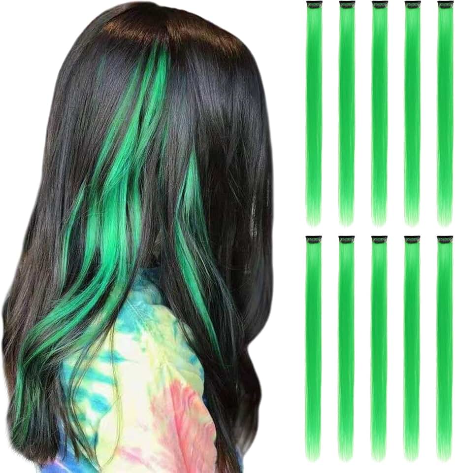 green hair extensions