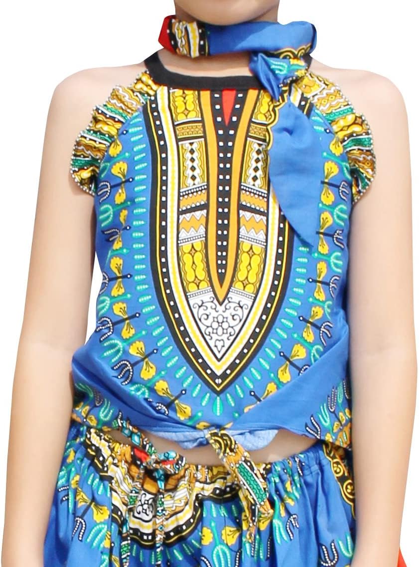 RaanPahMuang Girls Light Sleeveless Dashiki Dance Show Cotton Frill Angel Shirt
