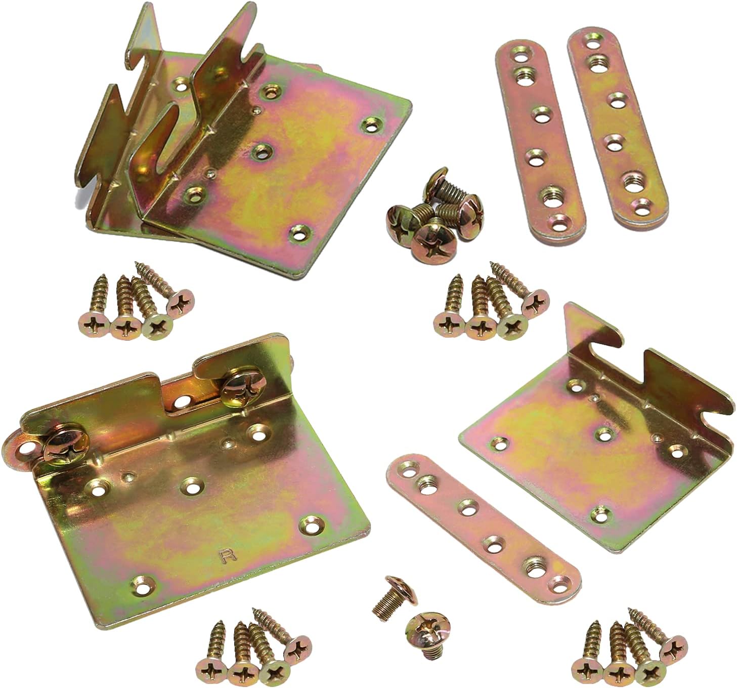 YIUWLMN NoMortise Bed Rail Brackets Set of 4 Premium Heavy Duty Rust