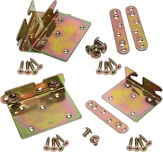 YIUWLMN 4 Pairs Bed Frame Brackets,Heavy Duty Wood Bed Rail Hook Plates,Bed Rail Brackets,Hardware for Connecting Wooden Bed Frames