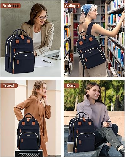 Miniatura 8 de LOVEVOOK - Mochila antirrobo con candado de seguridad para computadora portátil de 15.6 pulgadas unisex mochila para viajar, ir a la escuela