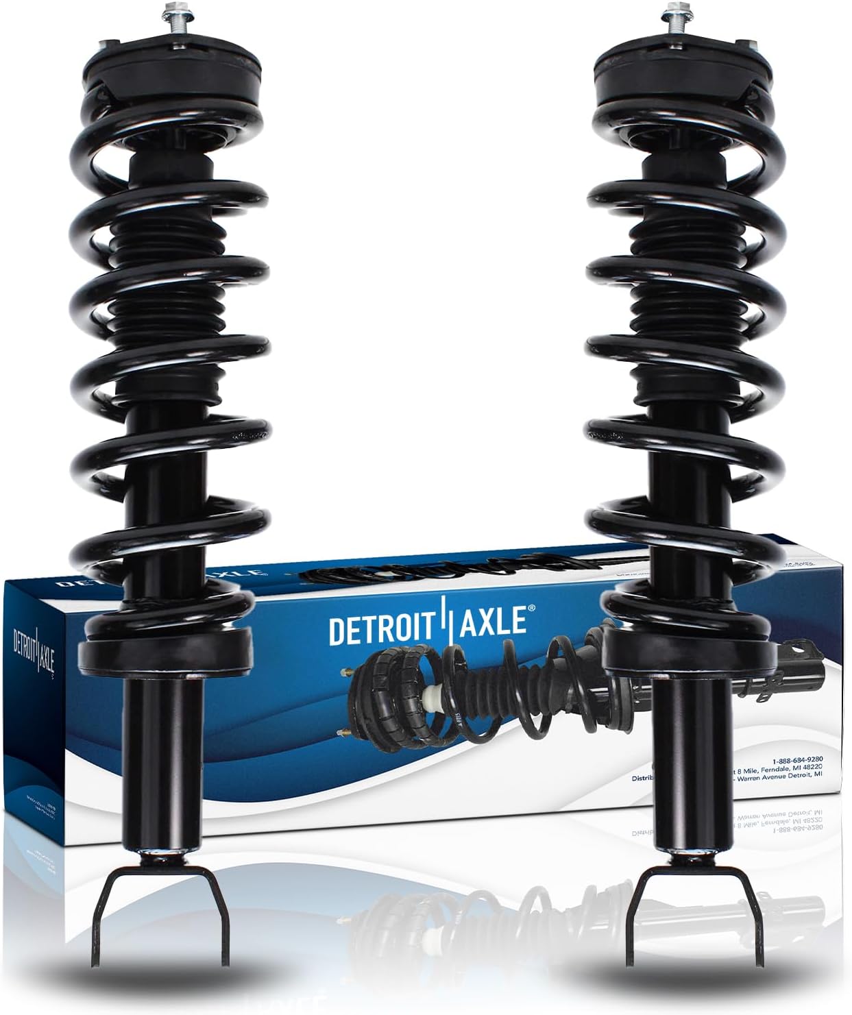 Detroit Axle - 2 Front Struts for 4WD 2009-2018 Dodge Ram 1500 [w/o Air Suspension] Complete Struts w/Coil Springs 2010 2011 2012 2013 2014 2015 2016 2017 Replacement Ready Strut Shocks
