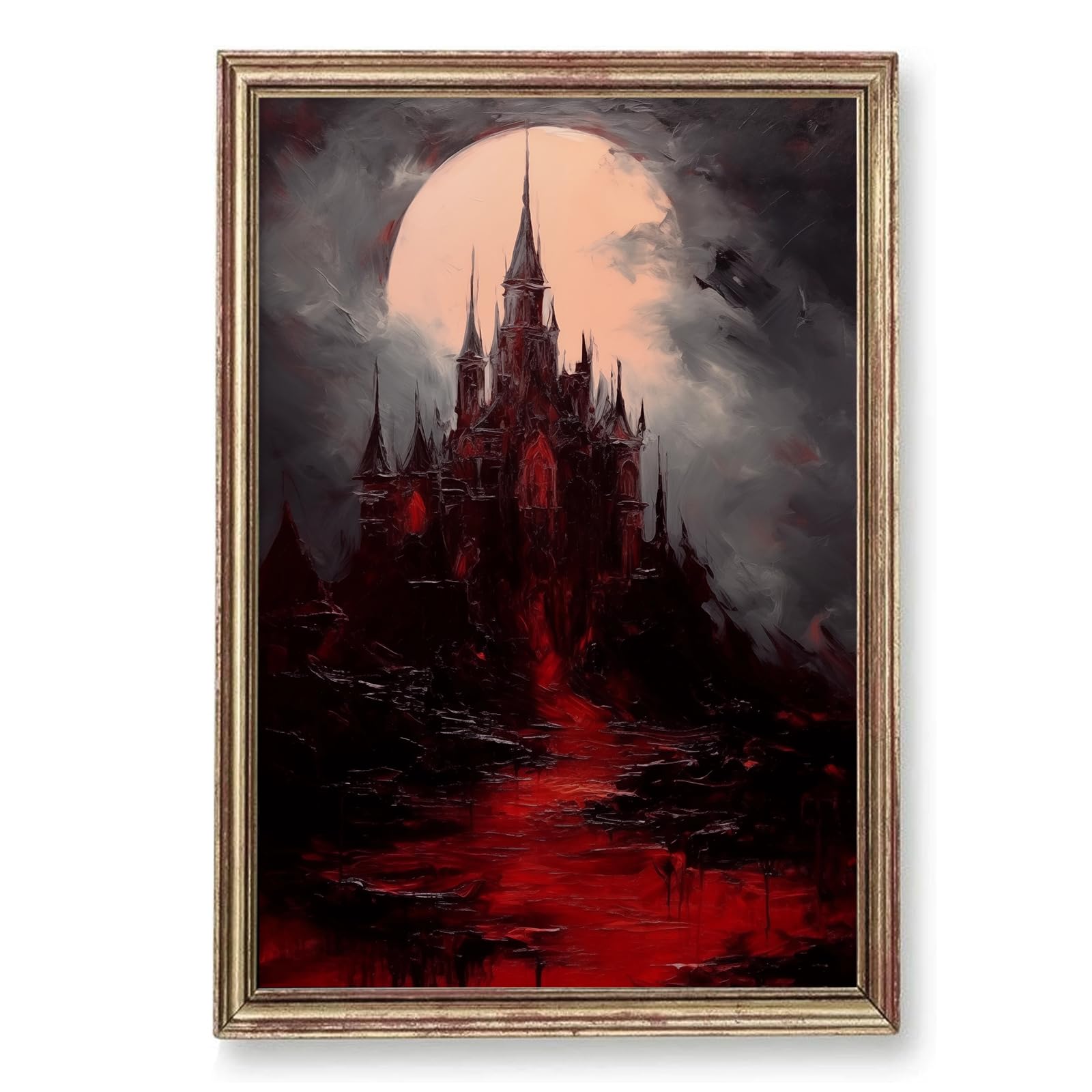 Amazon.co.jp: ヴィンテージ城絵画 ダークアカデミア キャンバス