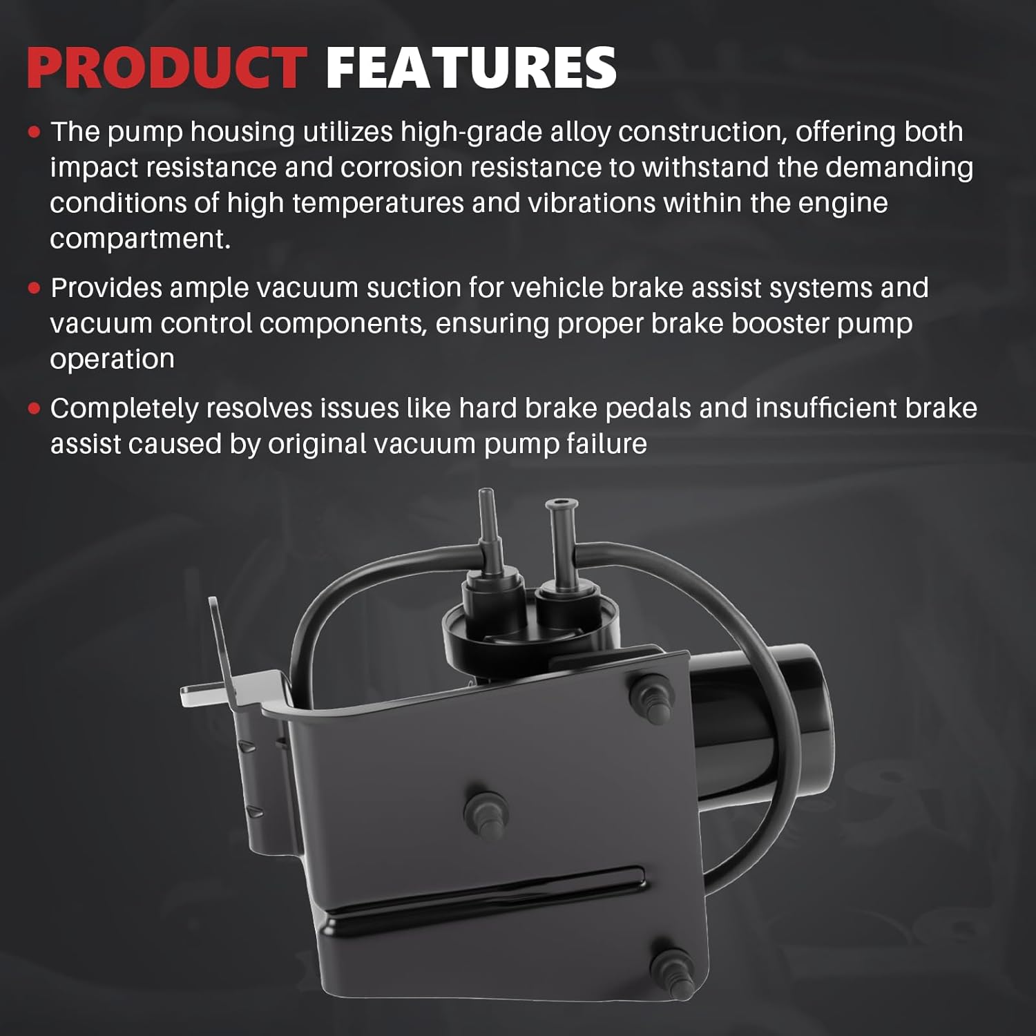 904-214 Electric Vacuum Pump Compatible with Ford Excursion F250 F350 F450 F550 Super Duty 1999-2007 Dodge Ram 2500 3500 2003-2004 Replace 4C3Z2A451BA 6C3Z2A451A