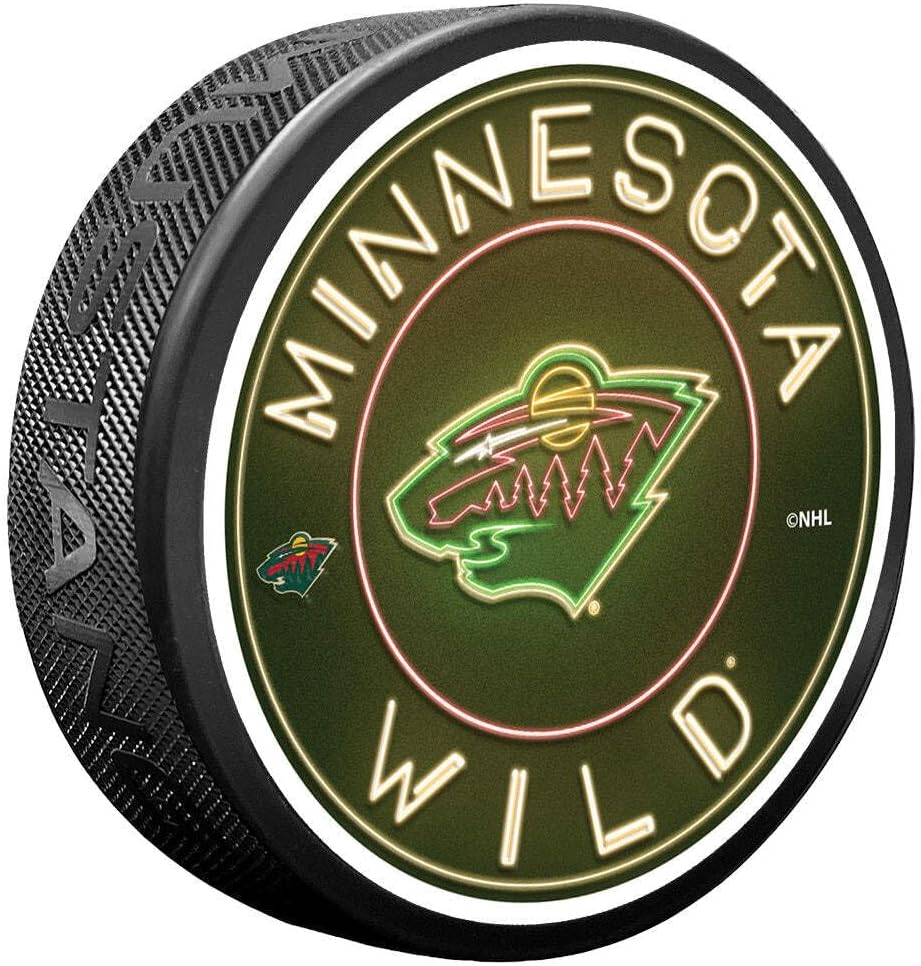 Sports Decor Minnesota Wild Puck - Neon