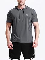 Vista 4 de Neleus - Camiseta sin mangas deportiva Dry Fit para correr con capucha