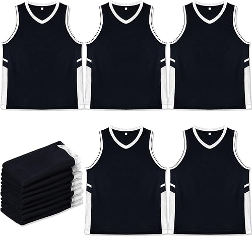 Miniatura 8 de Sintege 12 piezas de camisetas de baloncesto para jóvenes y niños, camisetas de práctica de baloncesto en blanco, uniformes de equipo deportivo