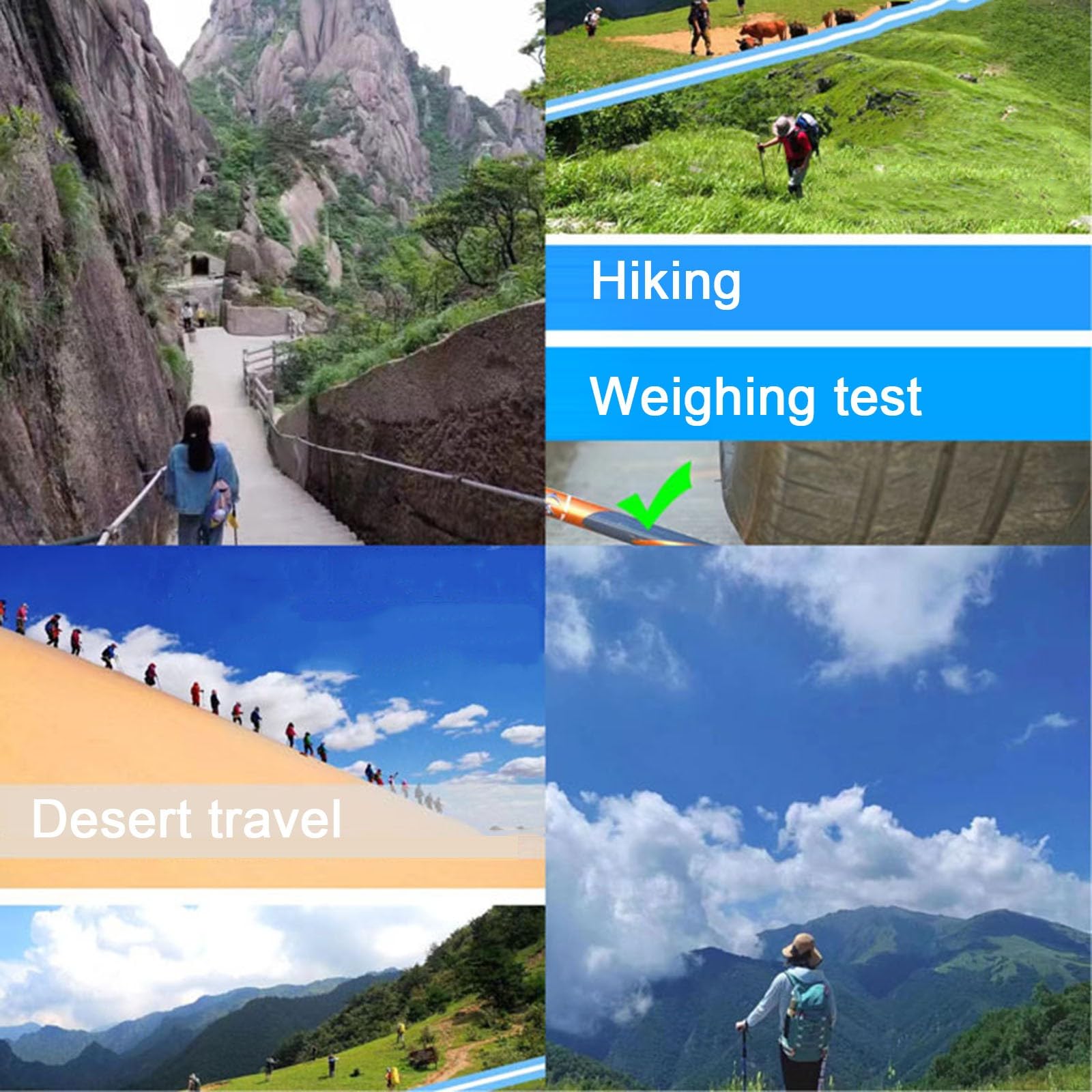 Kijki trekkingowe ze stopu tytanu, chowana, regulowana, asystująca laska do chodzenia dla niewidomych, antypoślizgowy sprzęt do wspinaczki górskiej